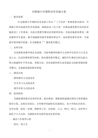 中小学课程改革实施方案
