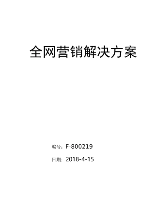 全网营销解决方案-实操版
