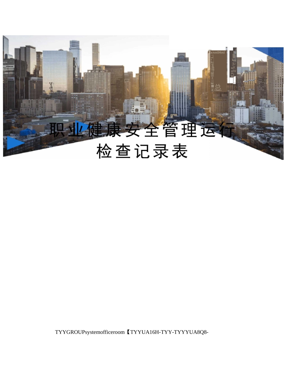 职业健康安全管理运行检查记录表_第1页