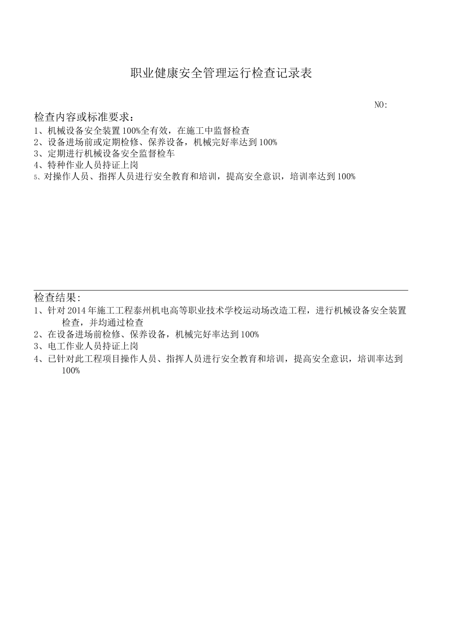 职业健康安全管理运行检查记录表_第2页