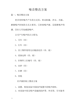 噪音整改方案