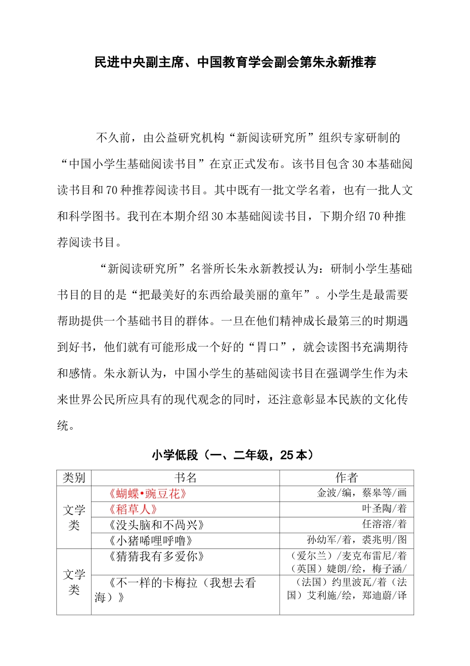 朱永新教授小学生阅读书目完整版_第2页