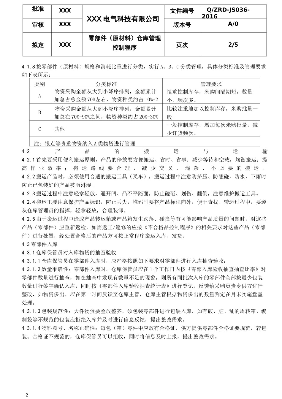 零部件(原材料)仓库管理控制程序_第2页