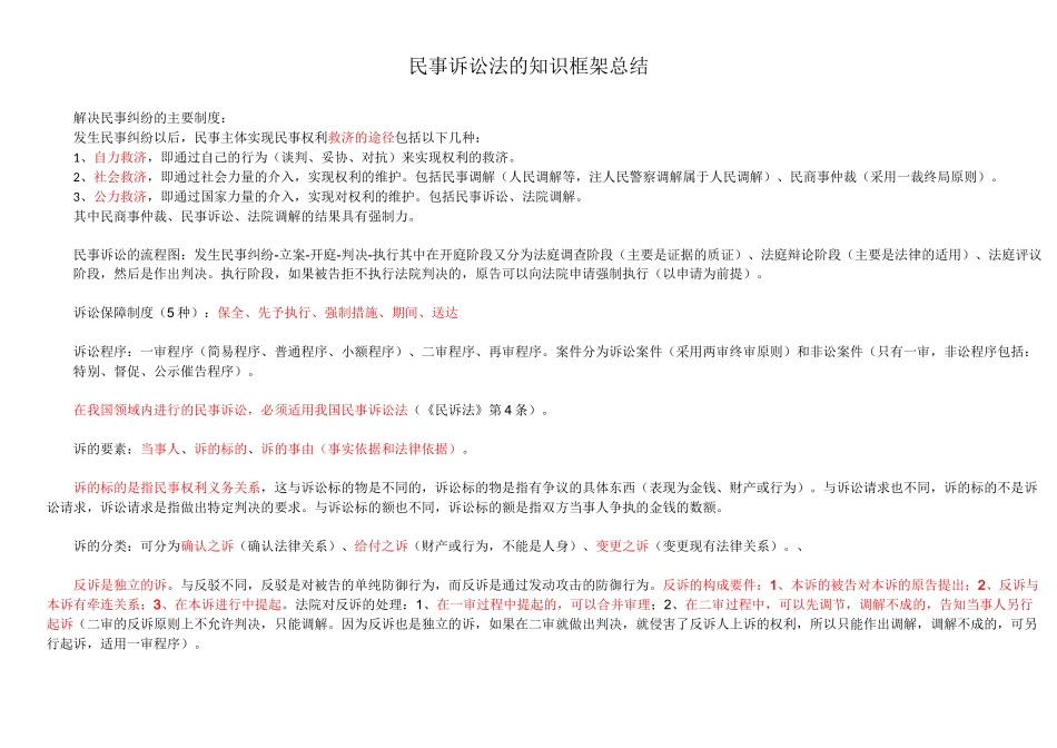 民诉知识框架学习_第1页