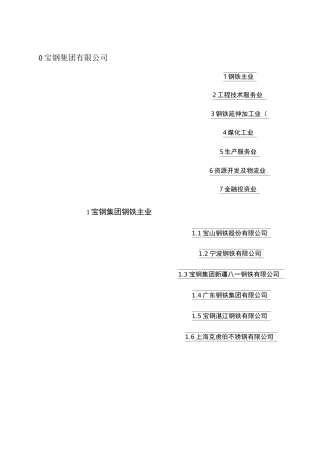 宝钢集团组织及架构图