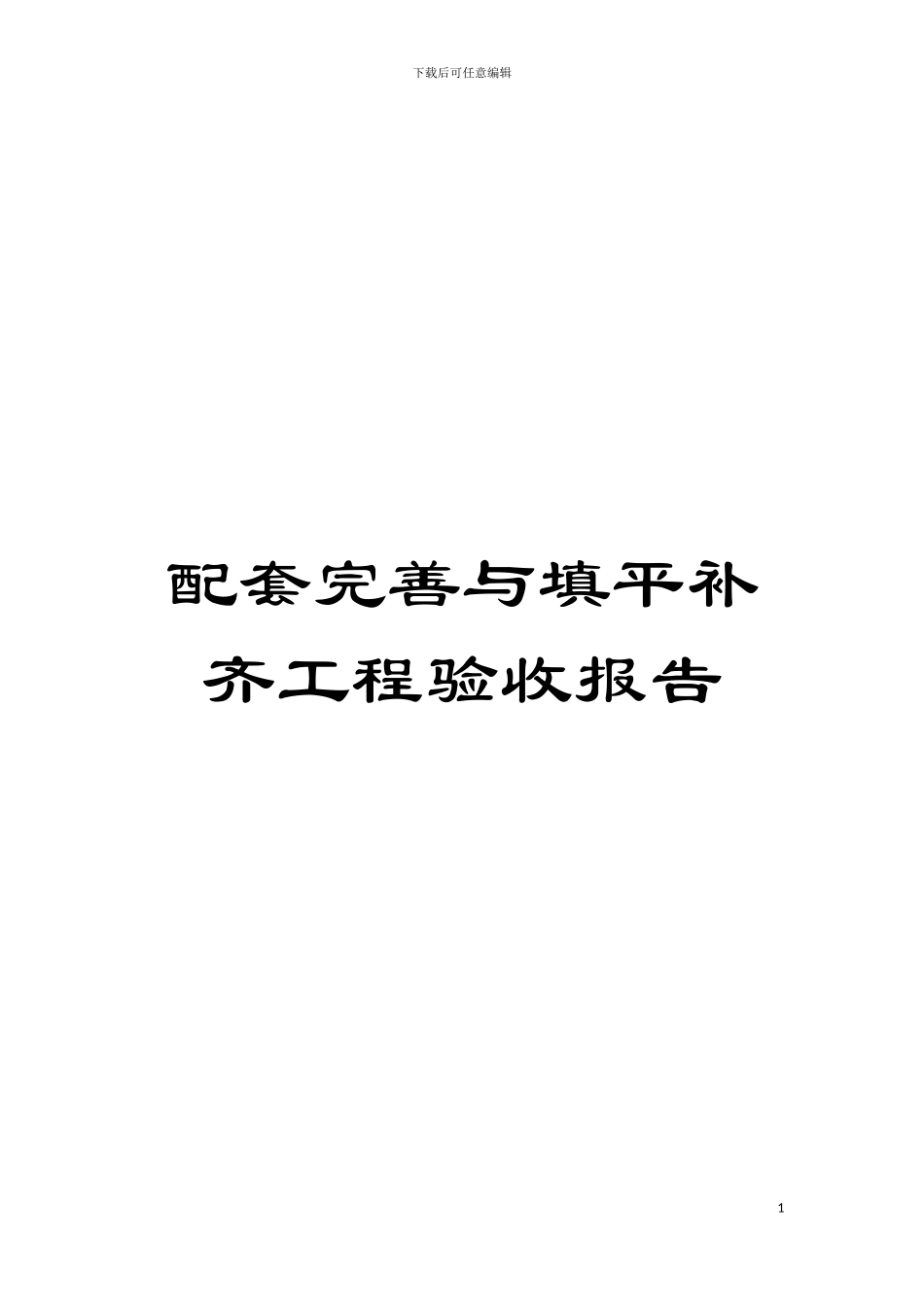 配套完善与填平补齐工程验收报告模板_第1页
