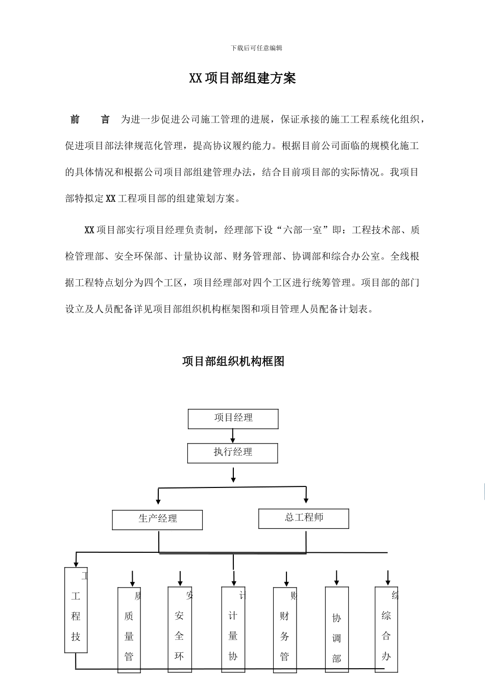 项目部组建方案_第1页