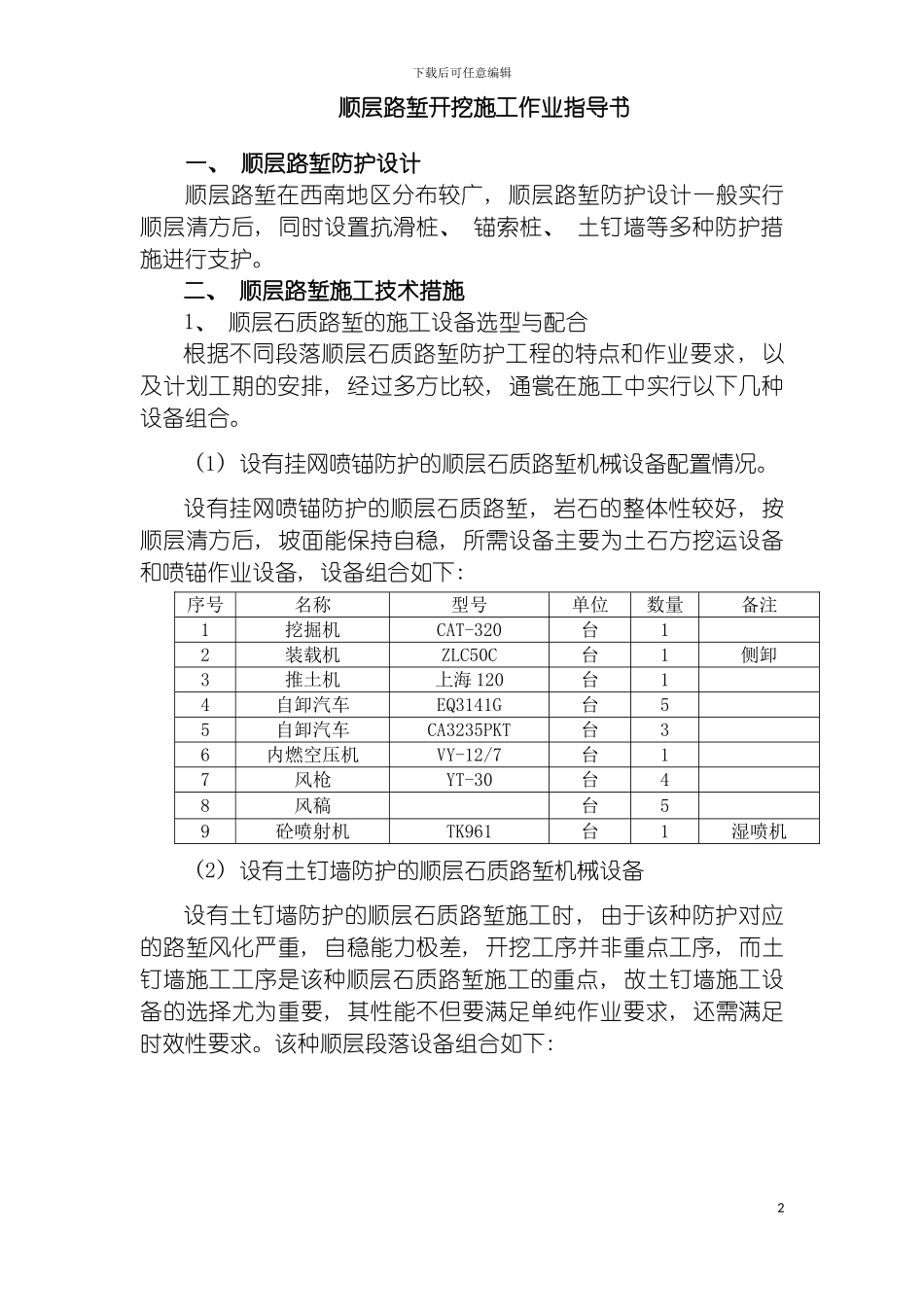顺层路堑施工作业指导书模板_第2页
