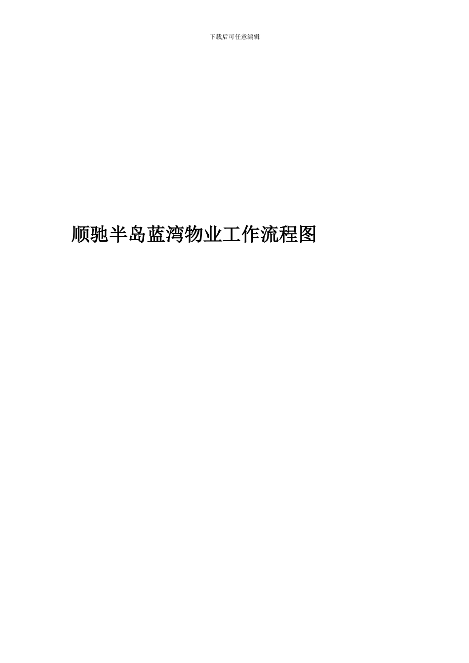 顺驰半岛蓝湾物业工作流程图_第1页