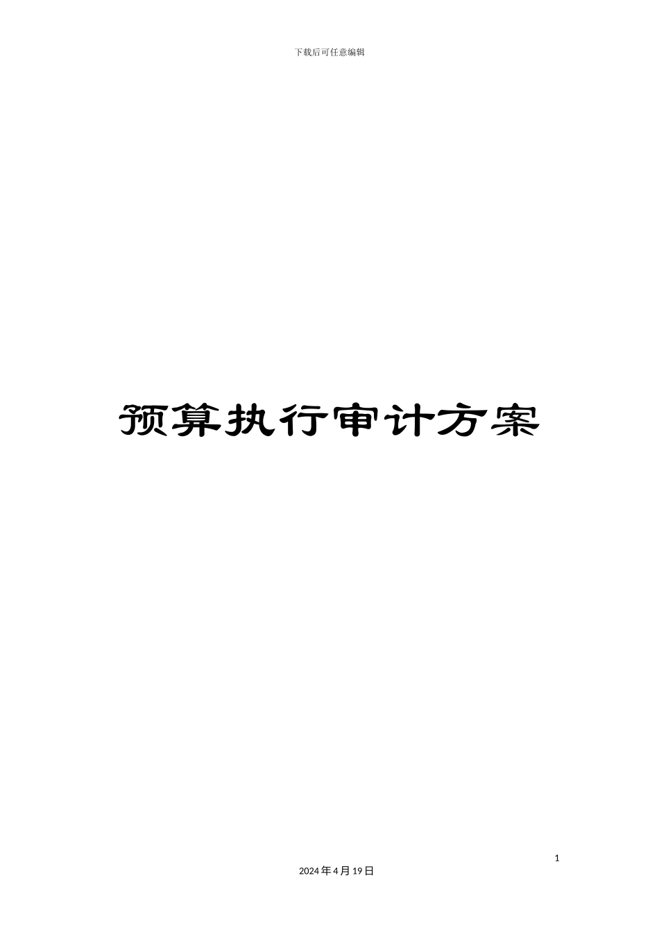 预算执行审计方案_第1页