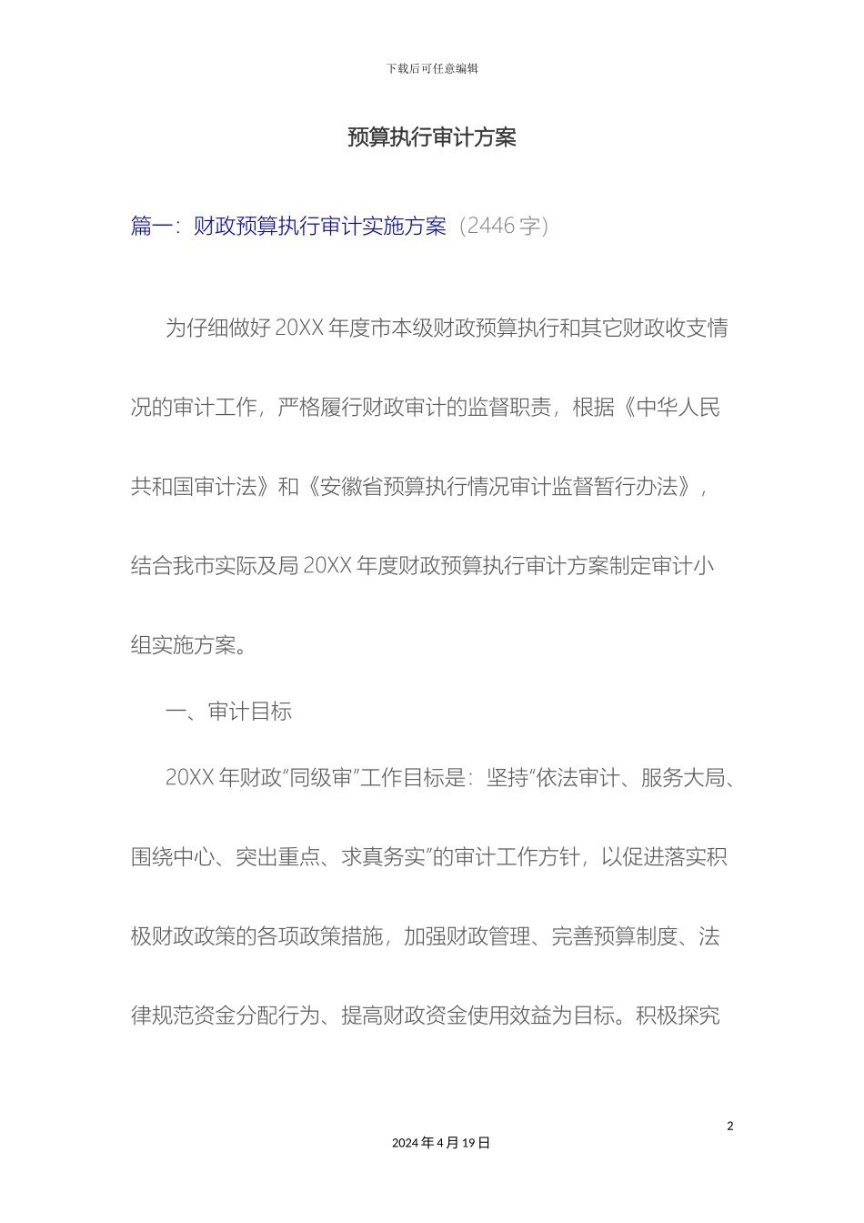 预算执行审计方案_第2页