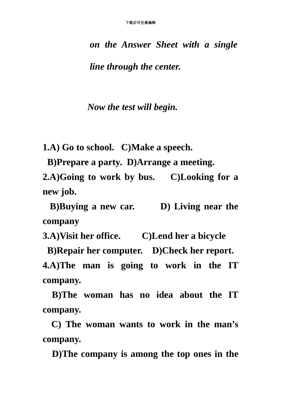 高等学校英语应用能力考试级试题_第3页