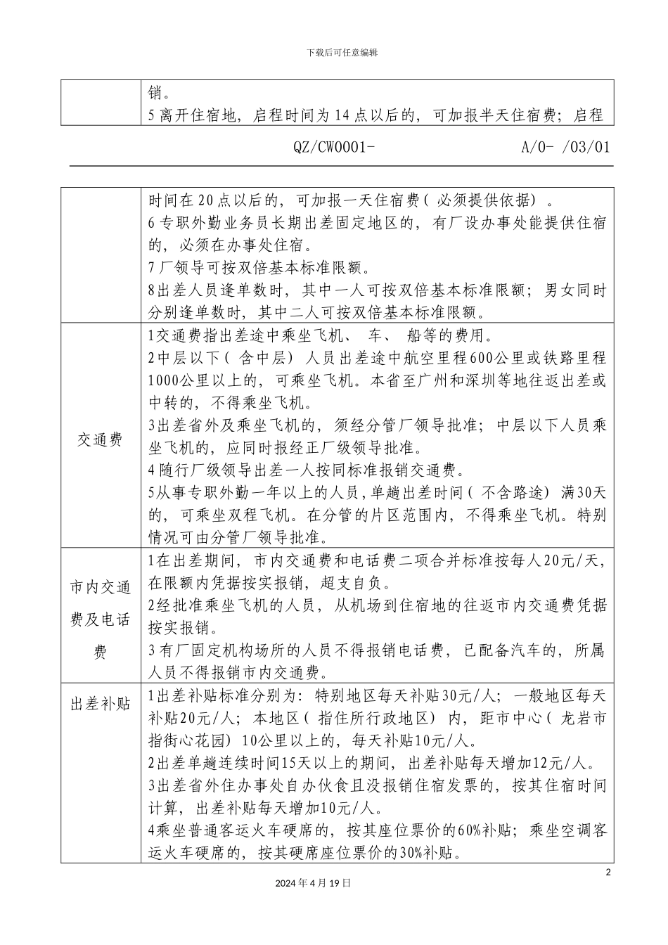 龙岩卷烟厂差旅费报销管理规定iso_第3页
