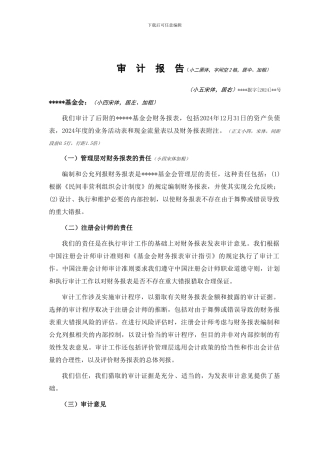 1、基金会年度财务审计报告范本