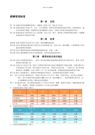 2024年中小企业薪酬管理制度最实用版
