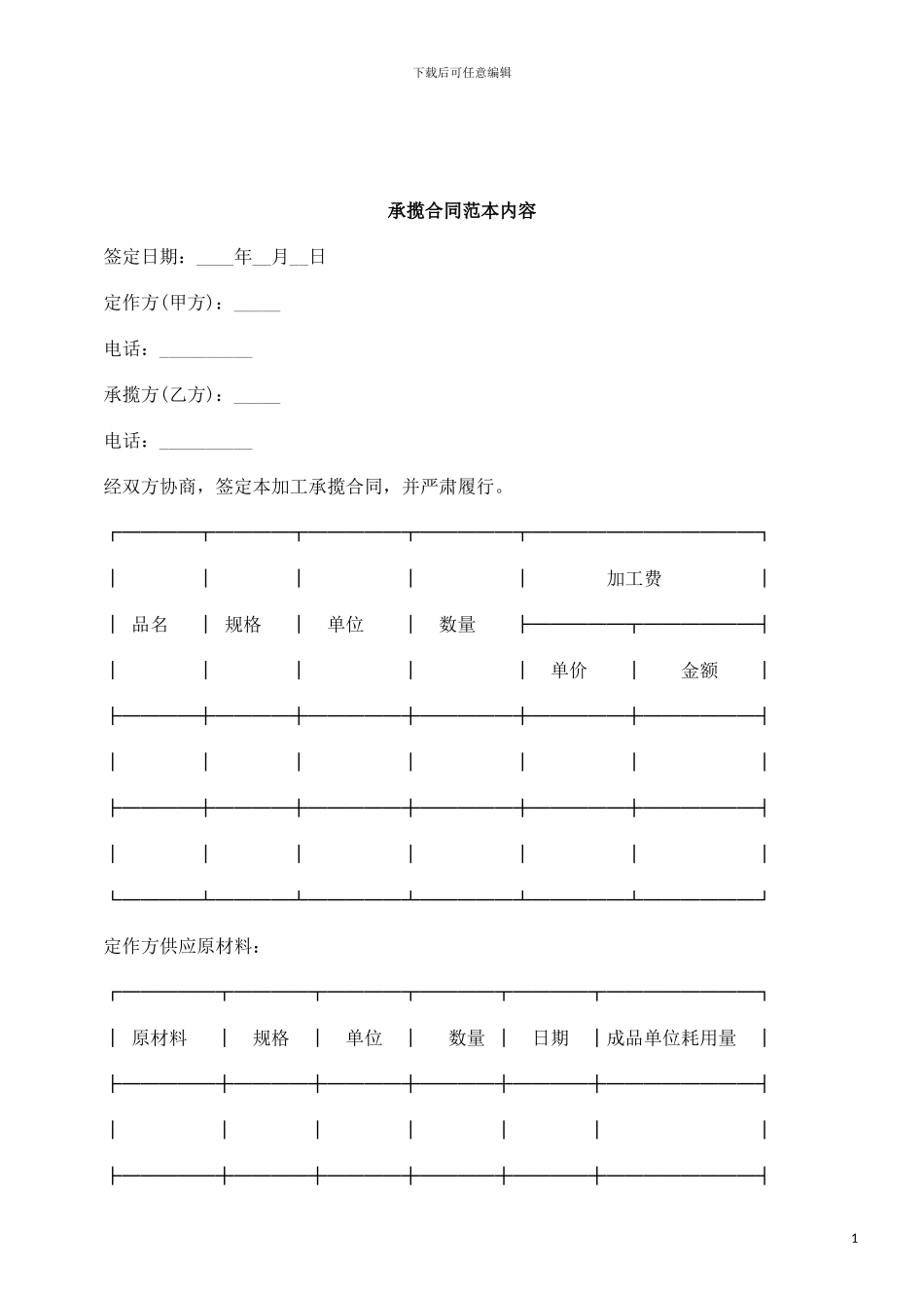 2024年关于承揽合同范本内_第1页