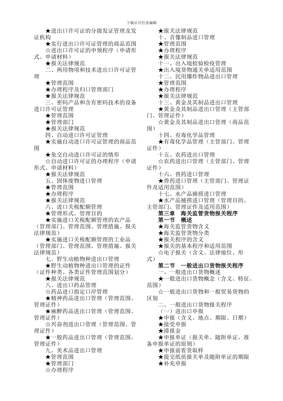 2024年报关员资格全国统一考试大纲_第2页