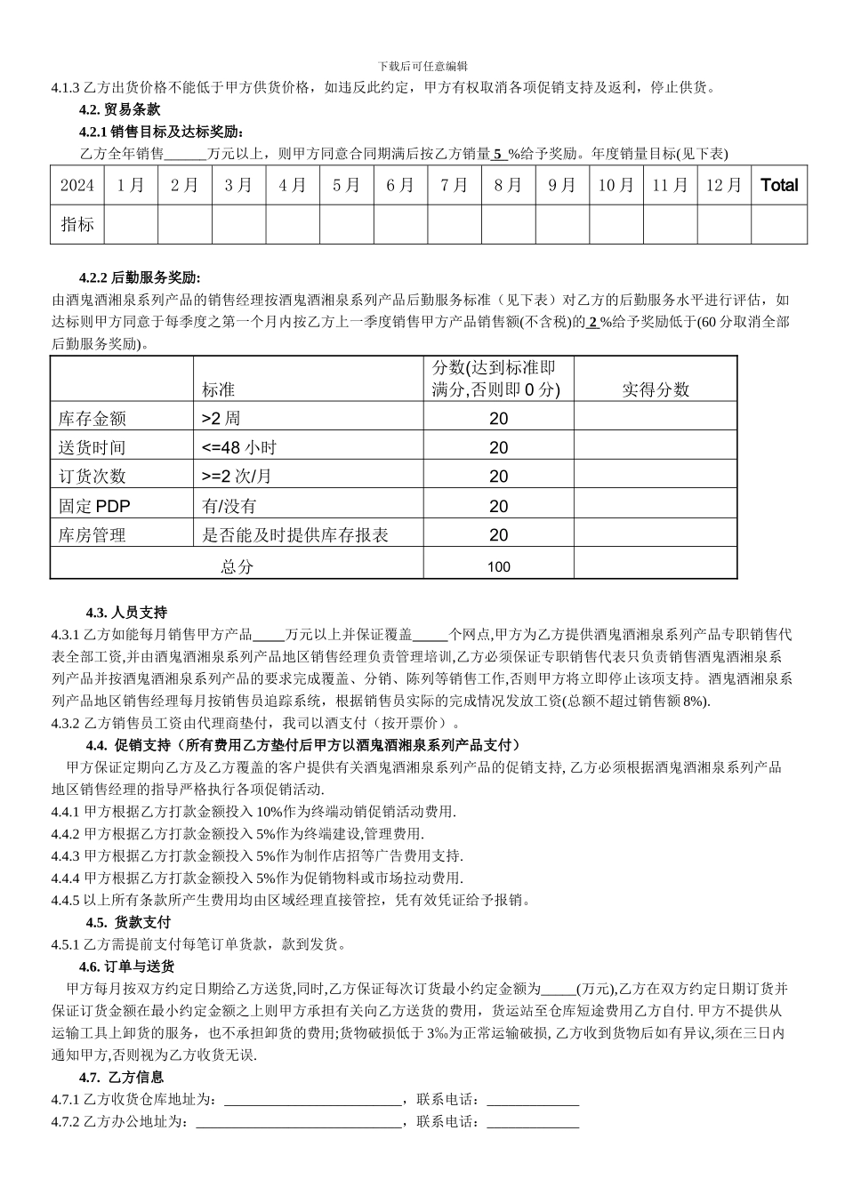 2024年湘泉酒成都招商合同_第2页