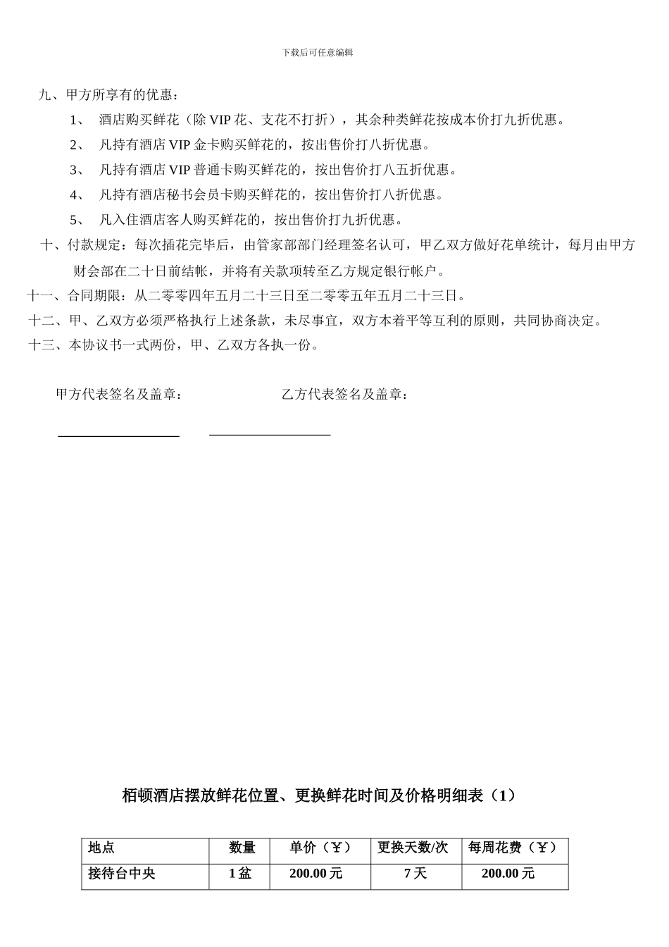 2024年酒店摆设鲜花协议书_第2页