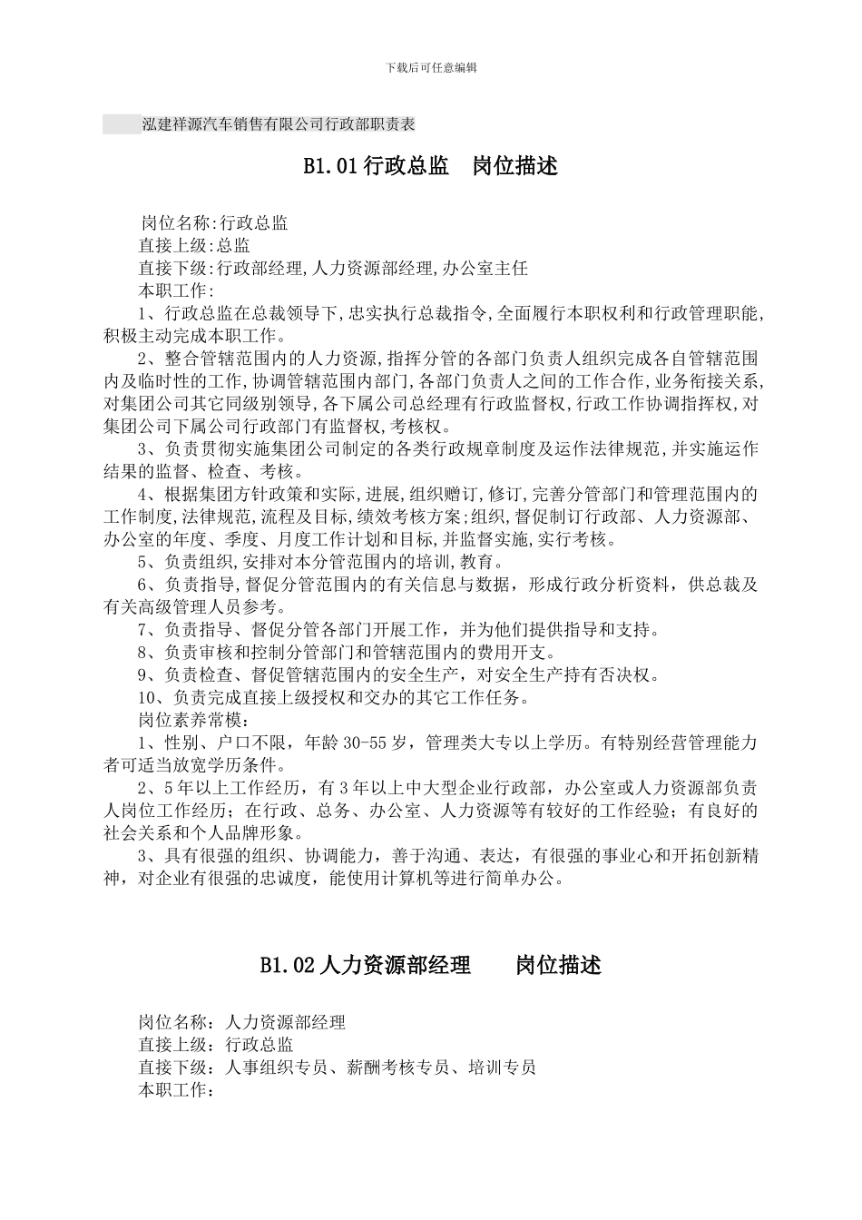 4S店各岗位职责汇总_第1页