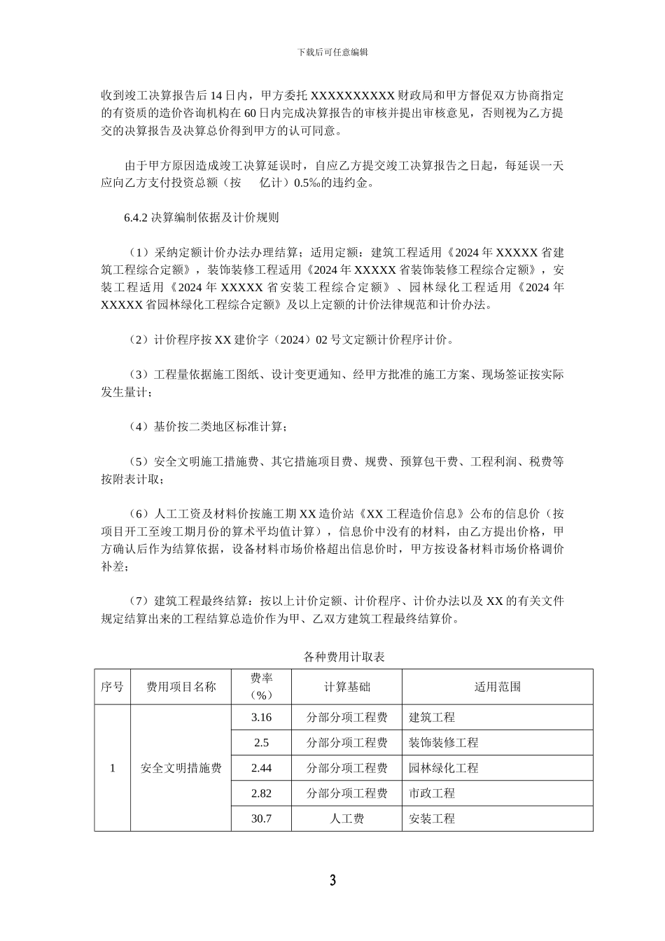 XX体育馆项目投资建设合同书1_第3页