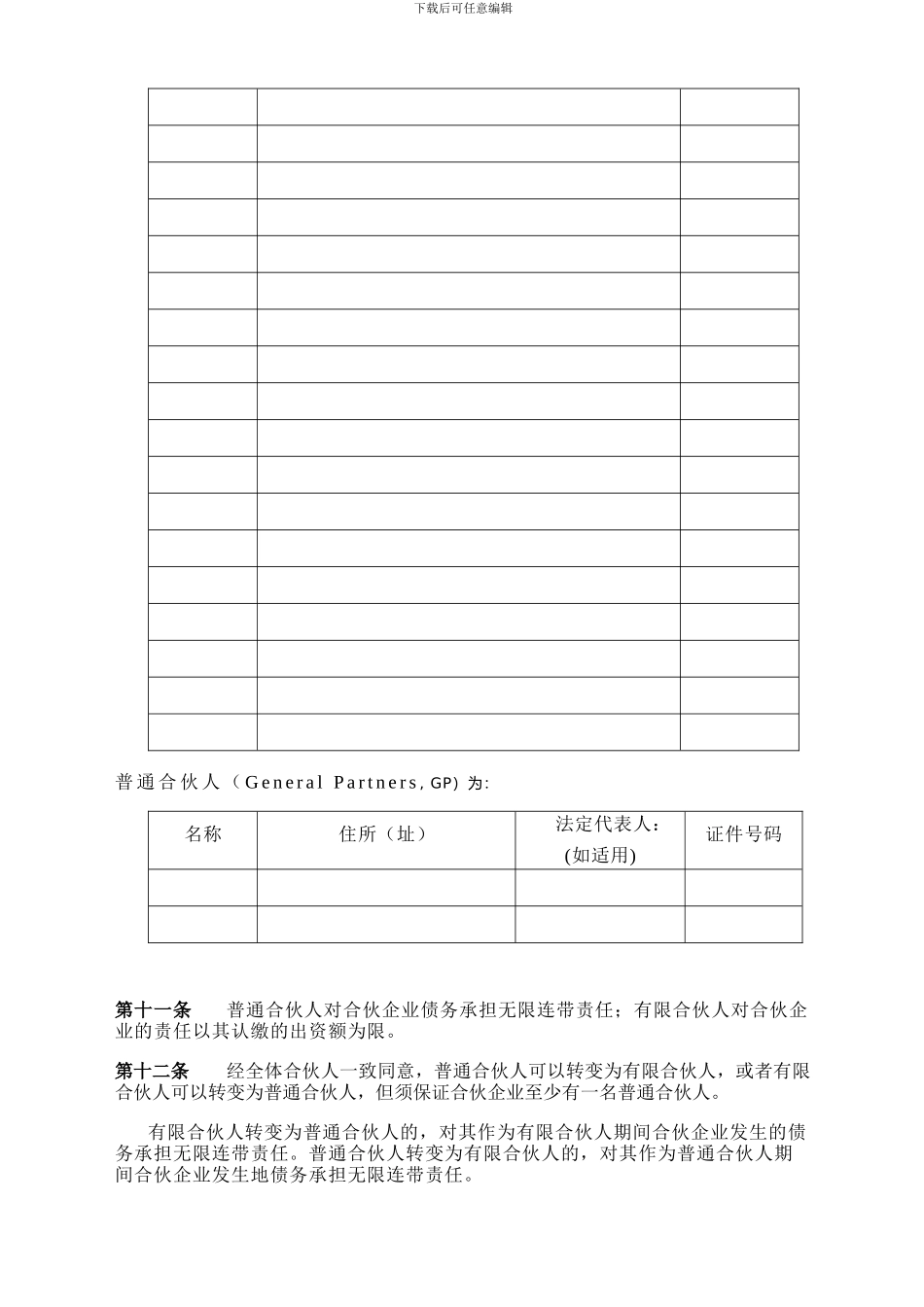 XXX投资合伙企业-合伙协议书_第2页