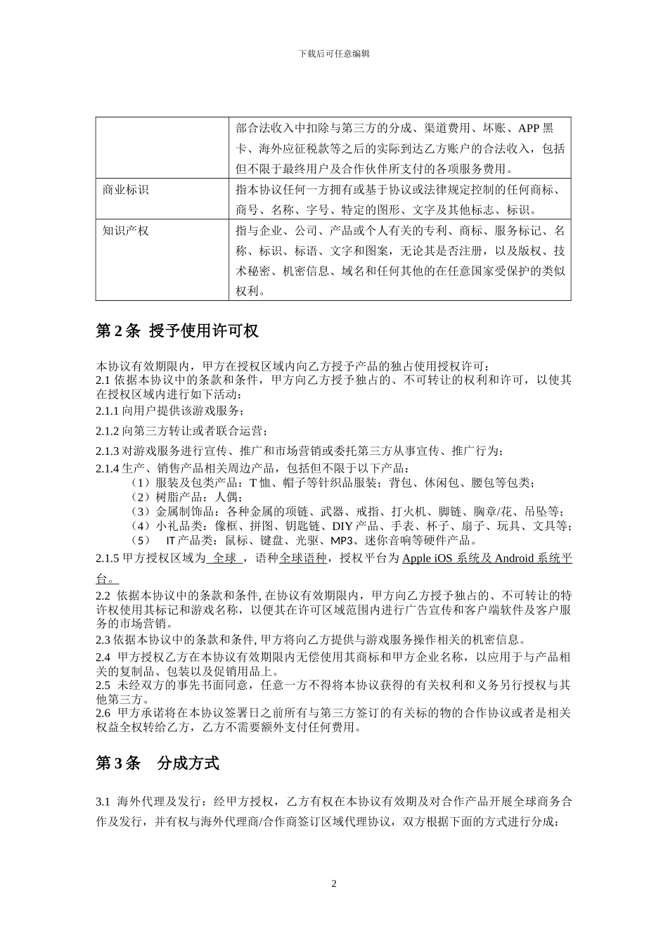 《xxxxxx》独家代理协议_第2页