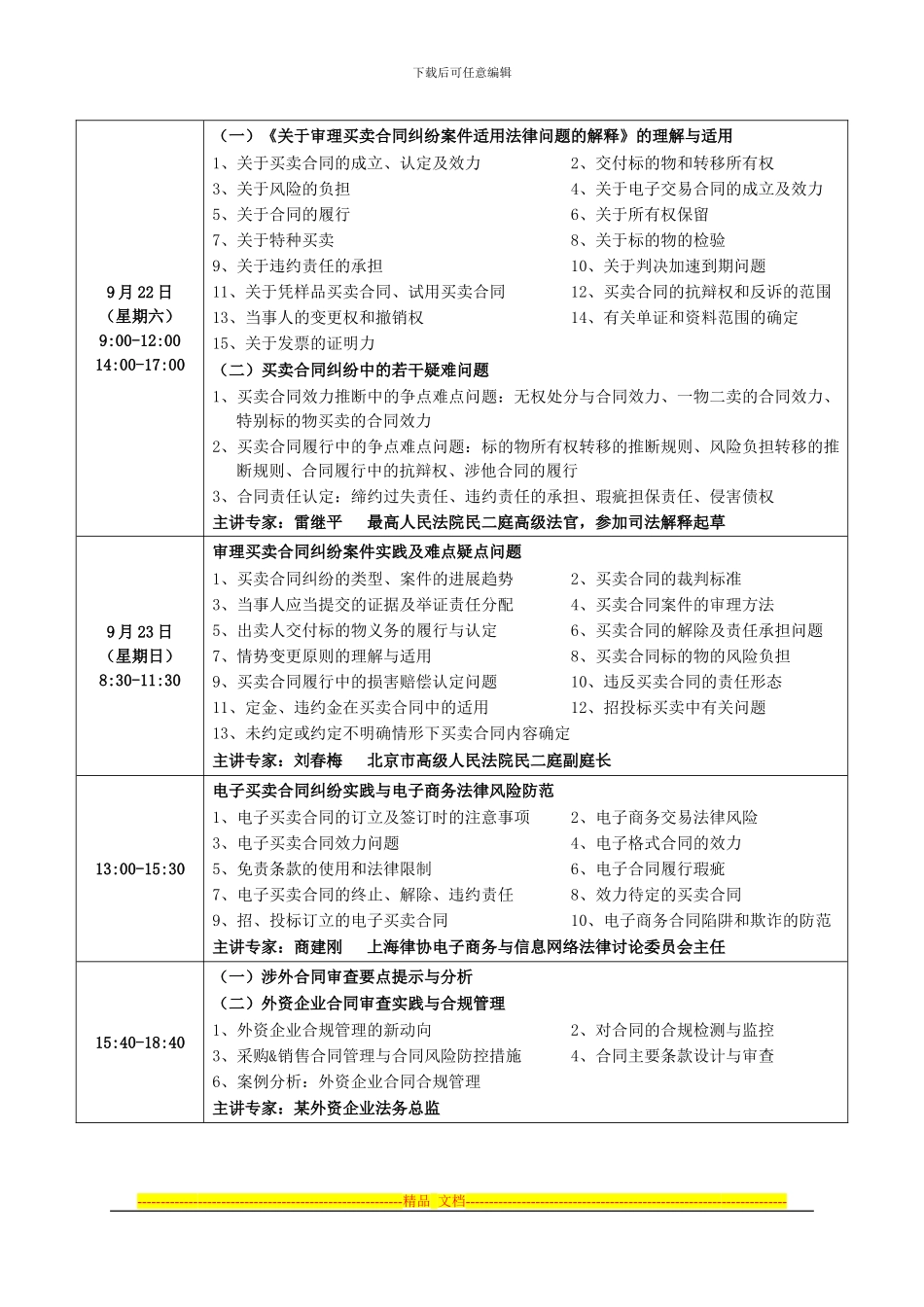 《买卖合同纠纷司法解释》理解适用与案件审理暨企业合同审查与风险防范专题讲座_第3页