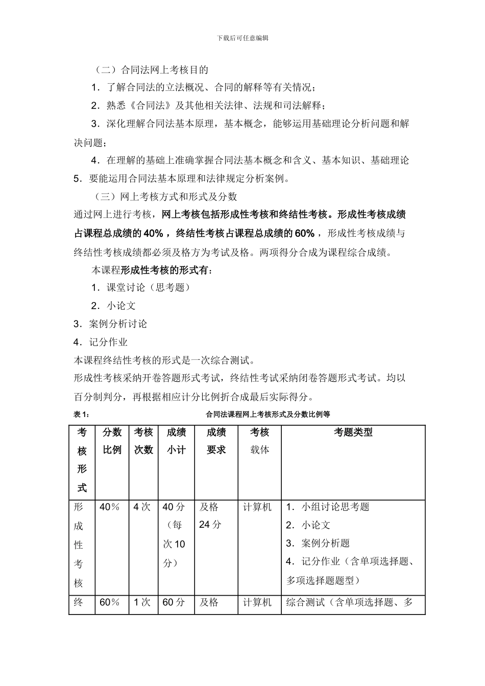 《合同法》网上考核实施方案_第2页