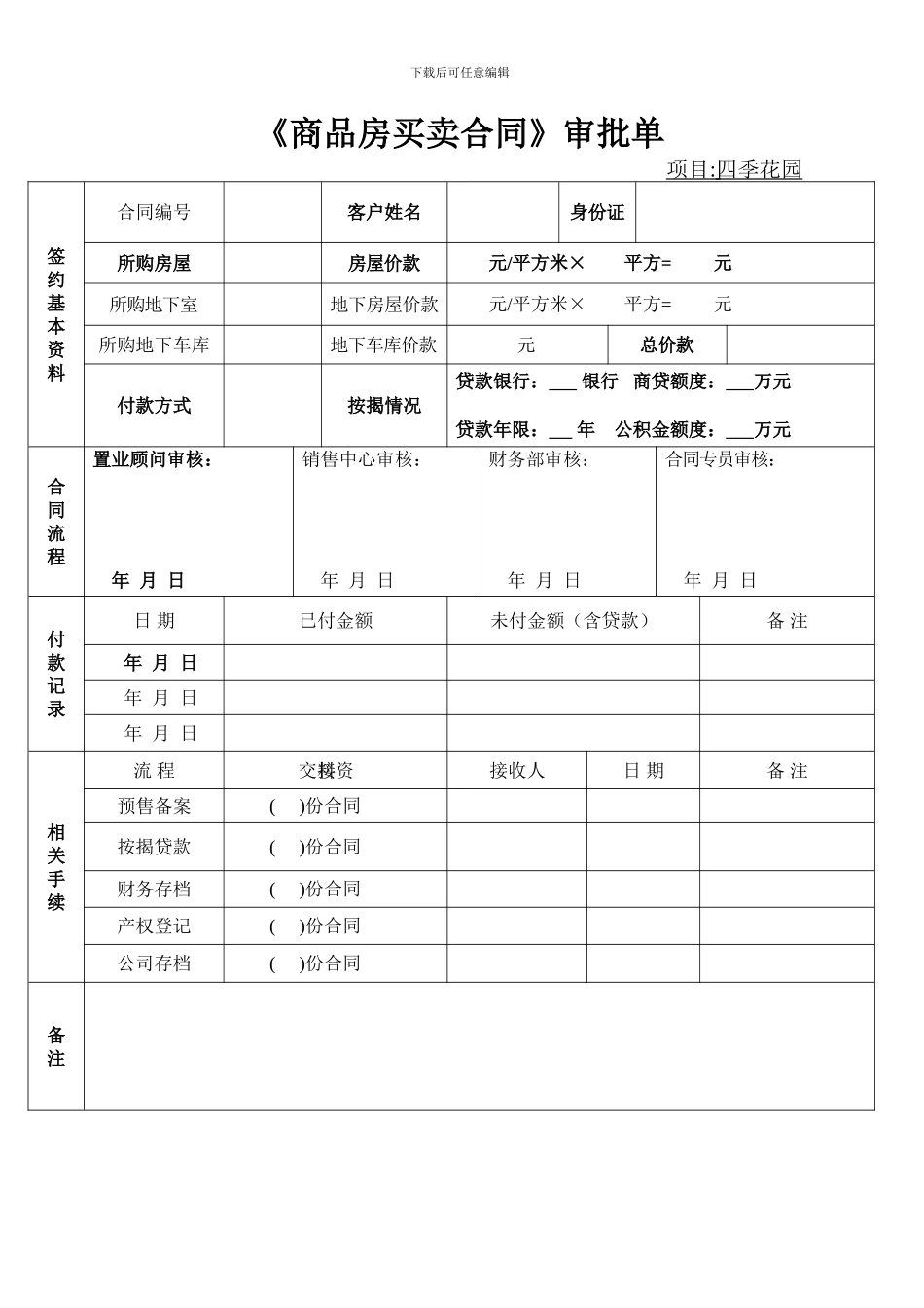 《商品房买卖合同》审批表_第1页