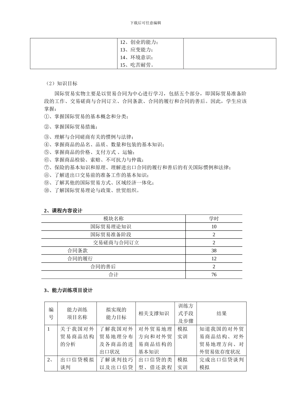 《国际贸易理论与实务》课程标准_第2页