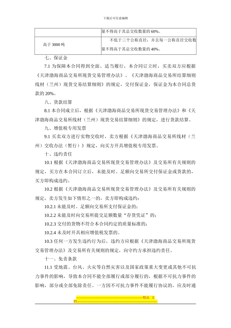 《渤海商品交易所线材现货电子交易合同(示范)(征求意见稿)》_第3页