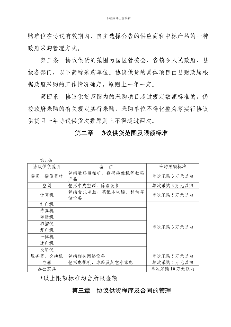 三台县政府采购协议供货管理暂行办法05号新_第3页