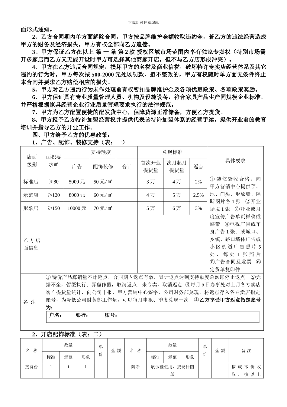 专卖店加盟合同书_第2页