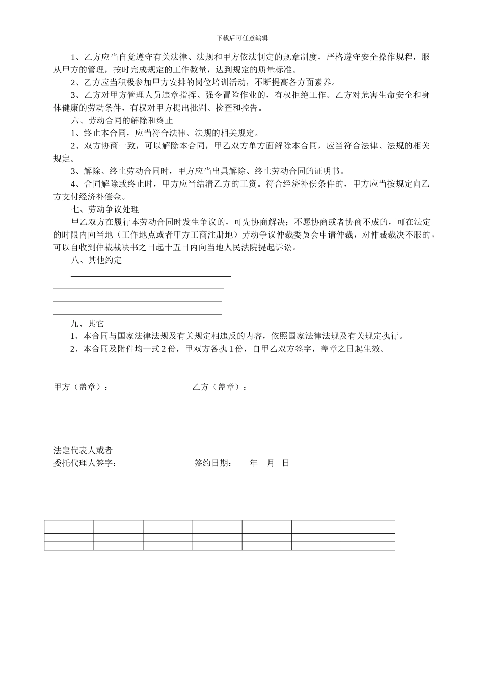 上海市建筑业劳动合同_第2页