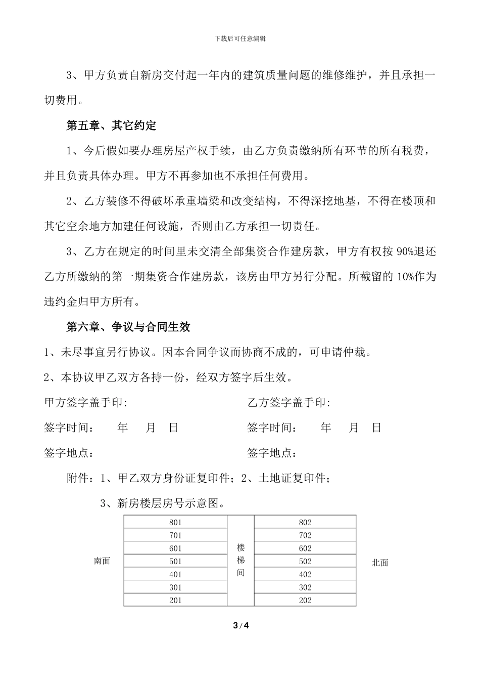 个人集资合作建房协议书_第3页
