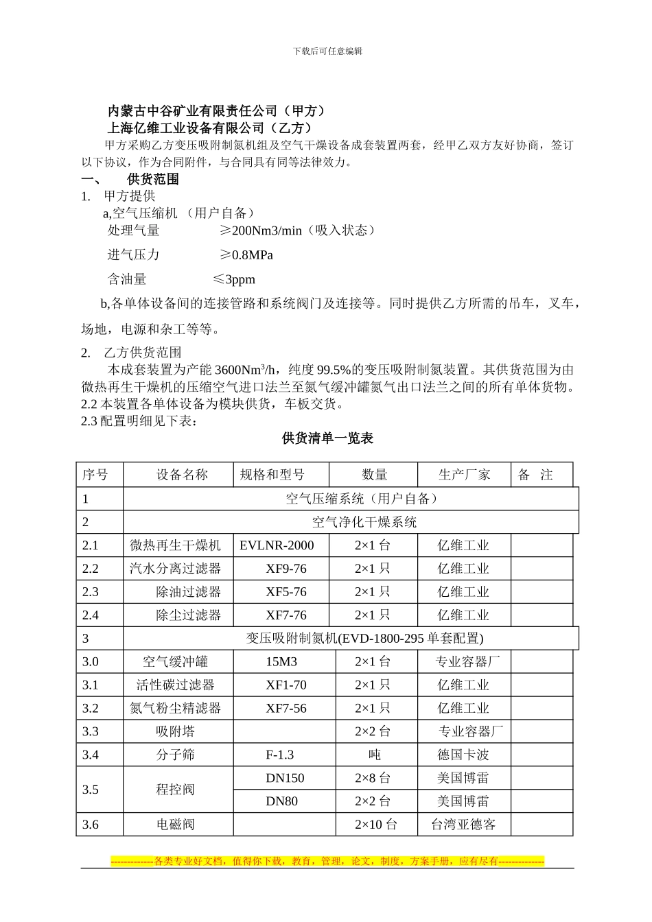 中谷矿业制氮机技术协议1_第2页