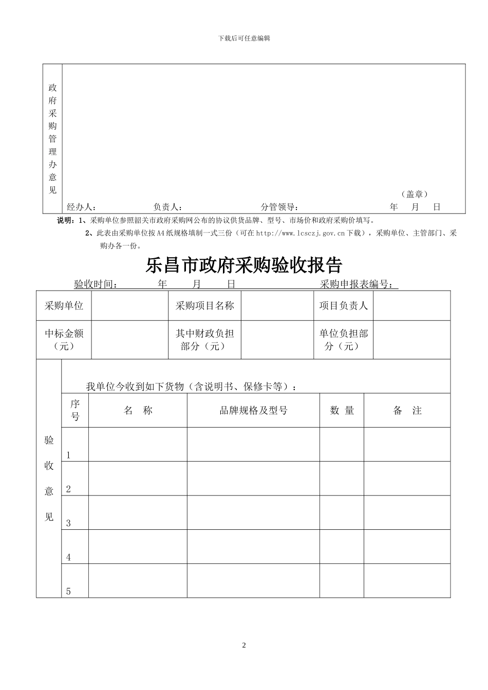 乐昌市政府采购申报表2024_第2页