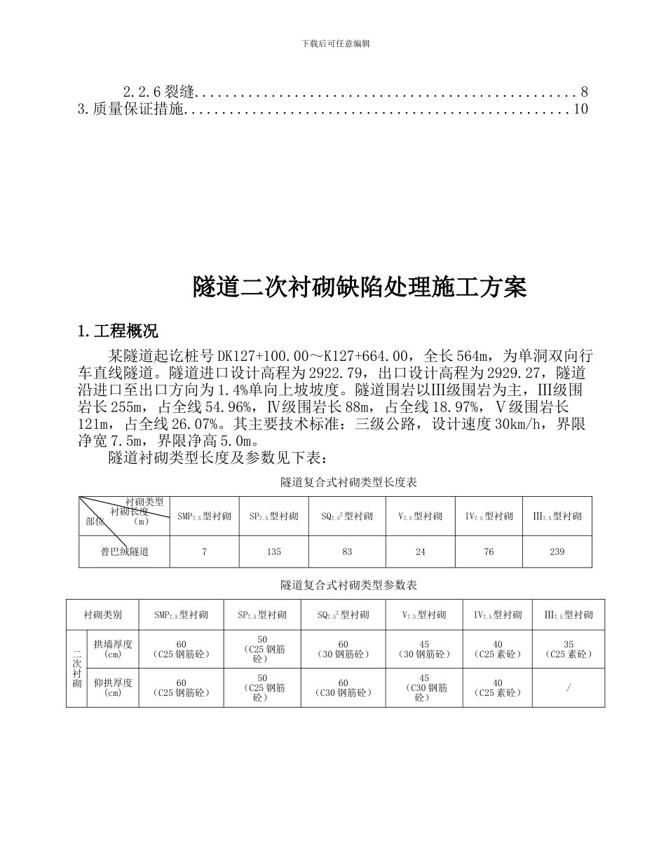 二次衬砌缺陷处理施工方案1_第3页