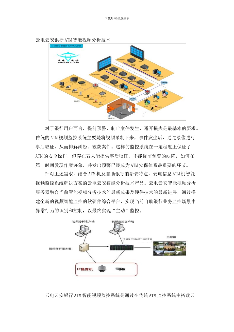云电云安银行ATM智能视频分析技术_第1页