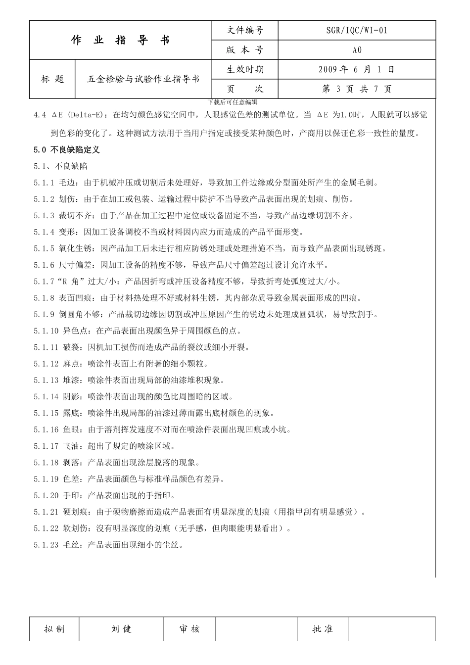 五金外壳检验作业指导书01_第3页