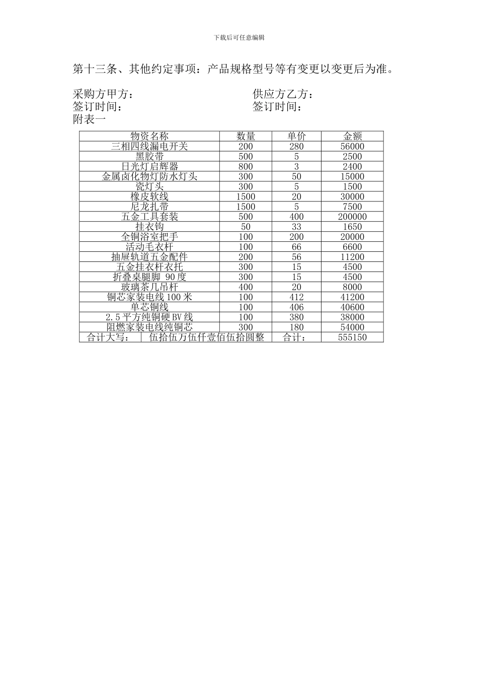 五金电料购货合同_第2页