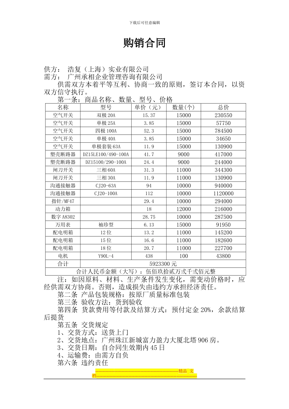 五金购销合同_第1页