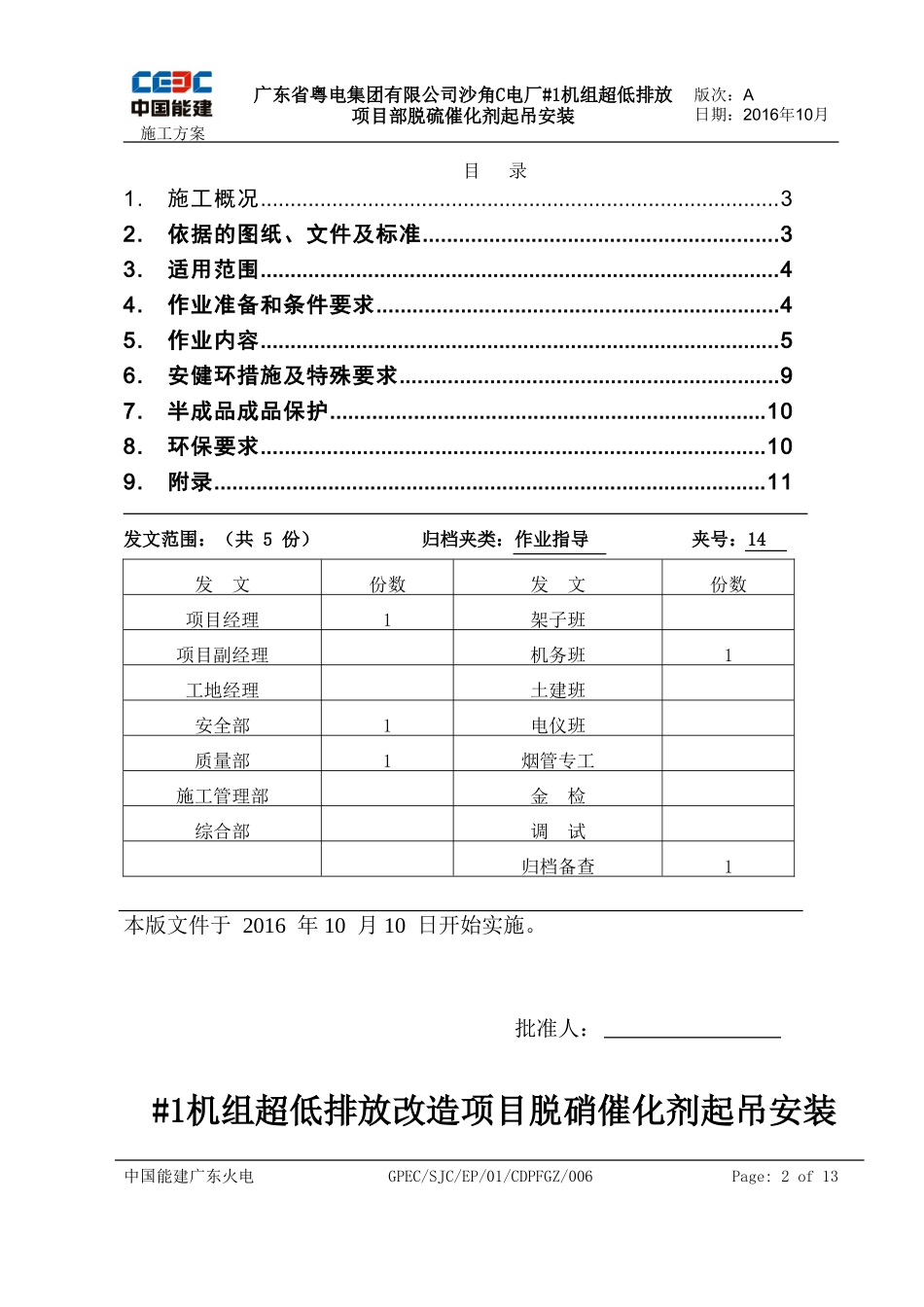 #1机组脱硝催化剂吊装施工方案_第2页