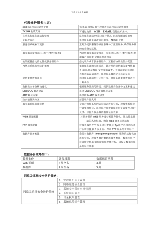 代理维护服务内容