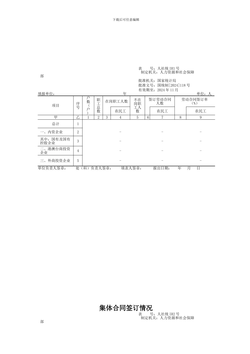 企业劳动合同签订情况_第1页