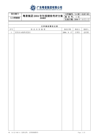 (A-HR)-GLBZ-001粤景集团2004年年度绩效考评方案