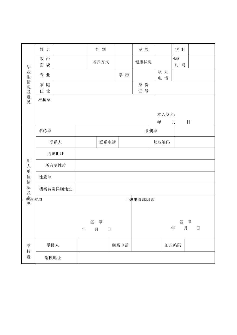 (标准版)全国普通高等学校毕业生就业协议书_第2页