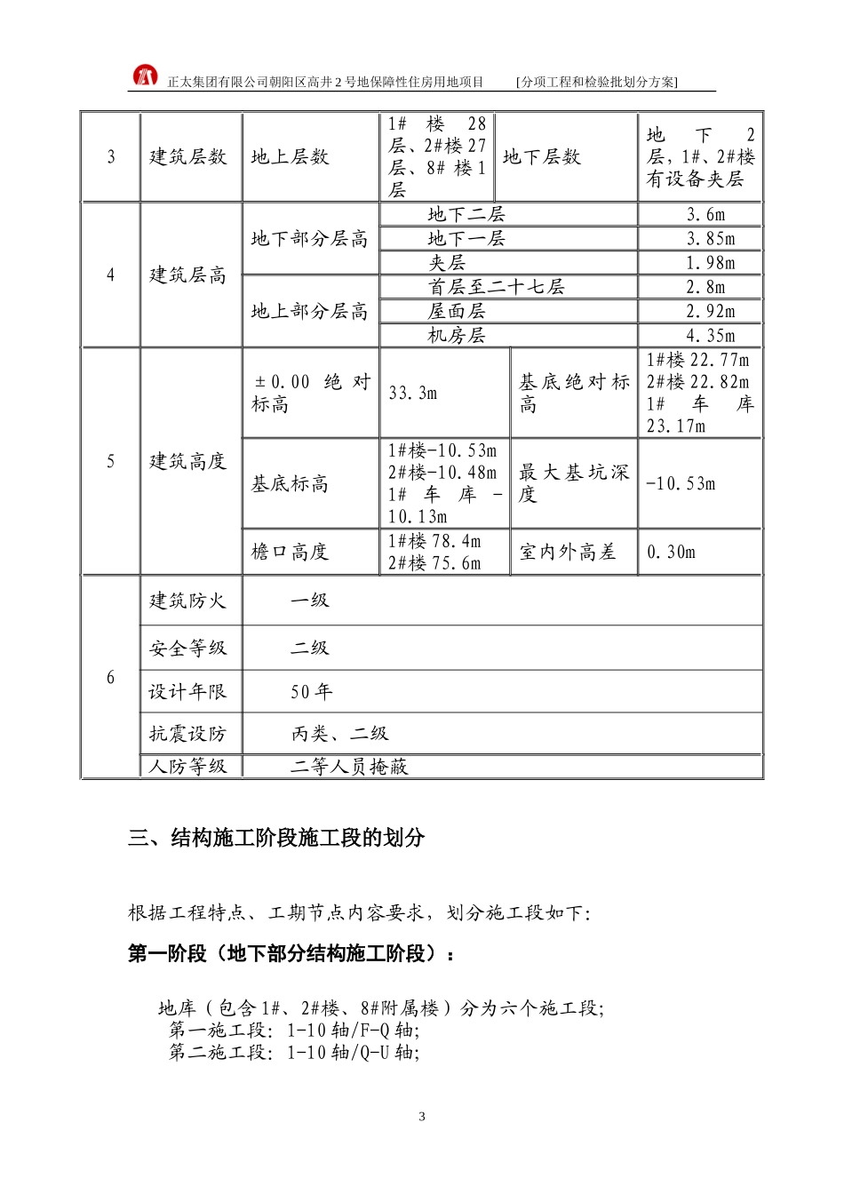 (朝阳北路)分项工程和检验批划分方案_第3页
