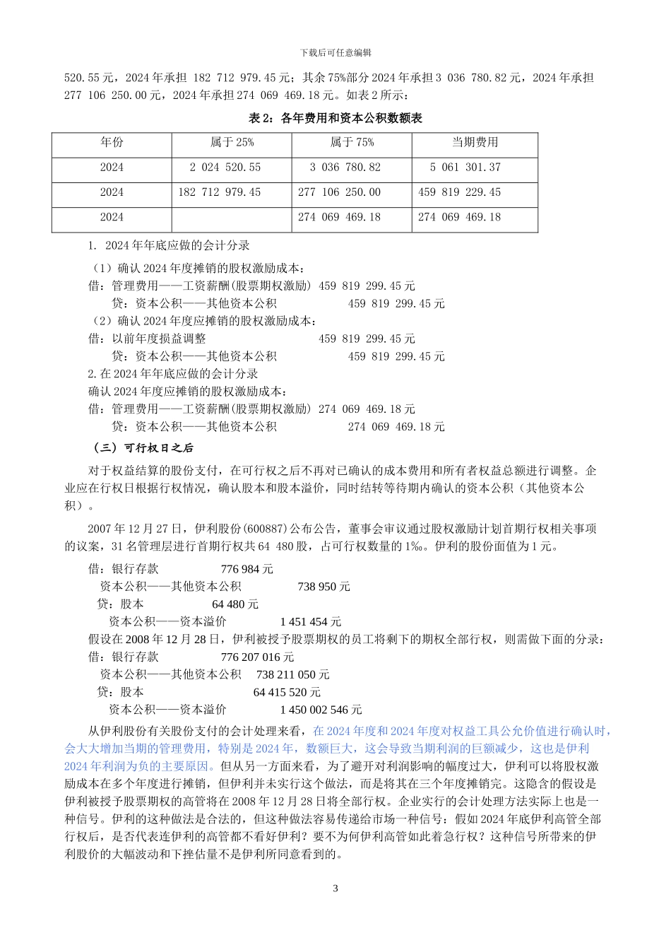 伊利股份股权激励案例分析_第3页